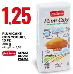 Eurospin Dolciando Plum Cake con yogurt 10 pz offerta