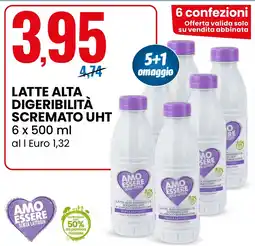 Eurospin AMO ESSERE Latte alta digeribilità scremato UHT offerta