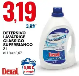 Eurospin Detersivo lavatrice classico superbianco Dexal offerta