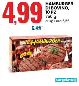 Eurospin Hamburger di bovino, 10 pz offerta