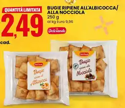 Eurospin Bugie ripiene all'albicocca/ alla nocciola Dolciando offerta