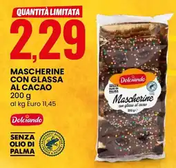 Eurospin Mascherine con glassa al cacao Dolciando offerta