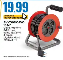 Eurospin Avvolgicavo 15M offerta