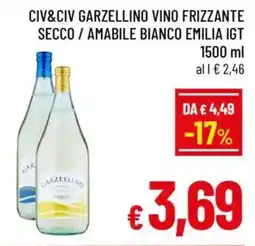A&O Civ&civ garzellino vino frizzante secco / amabile bianco emilia igt offerta