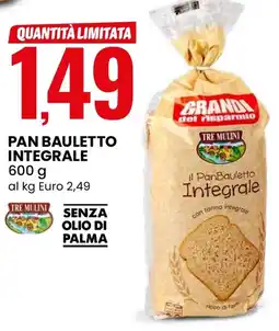 Eurospin Tre mulini pan bauletto integrale offerta