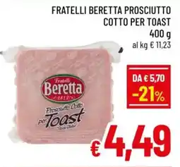 A&O Fratelli beretta prosciutto cotto per toast offerta