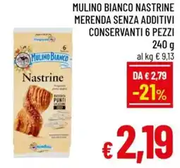 A&O Mulino bianco nastrine merenda senza additivi conservanti 6 pezzi offerta