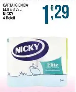 Sidis Carta igienica elite 3 veli NICKY offerta