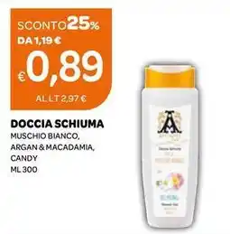 Ekom Doccia schiuma muschio bianco, argan & macadamia, candy offerta