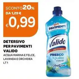 Ekom Detersivo per pavimenti valido acqua marina e felce, lavanda e orchidea offerta