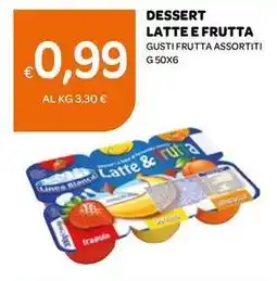 Ekom Dessert latte e frutta offerta