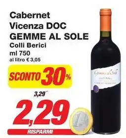 Prix Quality Cabernet Vicenza DOC GEMME AL SOLE offerta