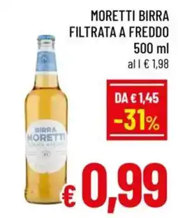 A&O Moretti birra filtrata a freddo offerta