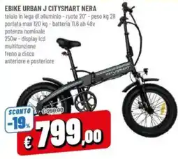 A&O EBIKE URBAN J CITYSMART NERA offerta