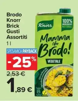 Carrefour Brodo Knorr Brick Gusti Assortiti offerta