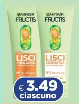 Acqua & Sapone Garnier Fructis Lisci Cheratina Shampoo e Balsamo offerta