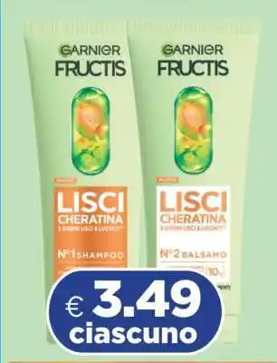 Acqua & Sapone Garnier Fructis Lisci Cheratina Shampoo e Balsamo offerta