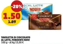 PENNY Tavoletta di cioccolato al latte, fondente NOVI offerta