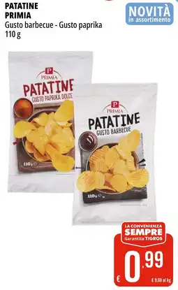 Tigros Patatine primia gusto barbecue e gusto paprika offerta