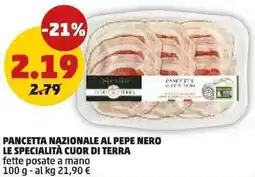PENNY Pancetta nazionale al pepe nero LE SPECIALITÀ CUOR DI TERRA offerta