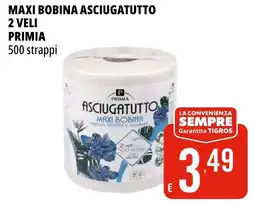Tigros Maxi bobina asciugatutto 2 veli PRIMIA offerta