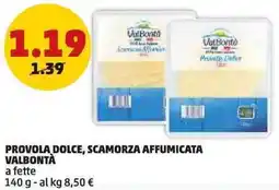 PENNY Provola dolce, scamorza affumicata VALBONTÀ offerta
