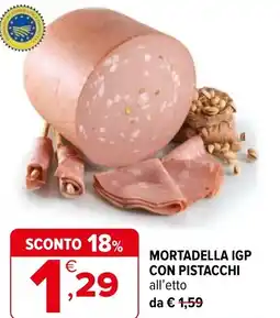 Iperal Mortadella igp con pistacchi offerta