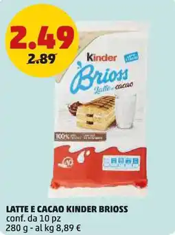 PENNY Latte e cacao KINDER BRIOSS offerta