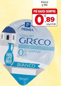 Iperal Yogurt greco 0% grassi PRIMIA offerta