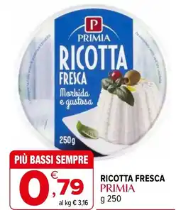Iperal Ricotta fresca PRIMIA offerta