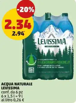 PENNY Acqua naturale LEVISSIMA offerta