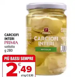 Iperal Carciofi interi primia sottolio offerta