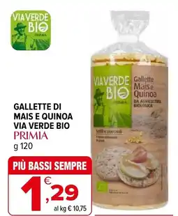 Iperal Gallette di mais e quinoa via verde bio PRIMIA offerta
