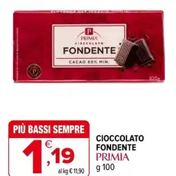 Iperal Cioccolato fondente PRIMIA offerta