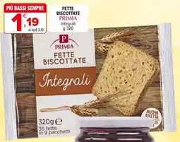 Iperal Fette biscottate primia integrali offerta
