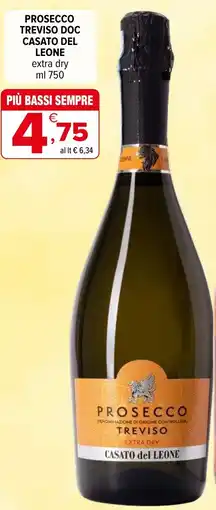 Iperal Prosecco treviso doc casato del leone extra dry offerta