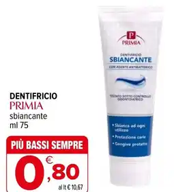 Iperal Dentifricio primia sbiancante offerta