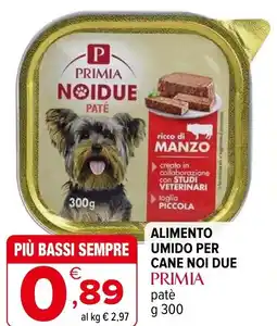 Iperal Alimento umido per cane noi due primia patè offerta