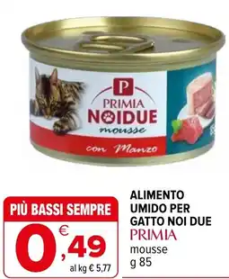Iperal Alimento umido per gatto noi due primia mousse offerta