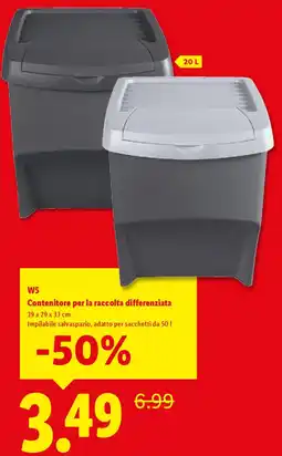 Lidl W5 Contenitore per la raccolta differenziata offerta