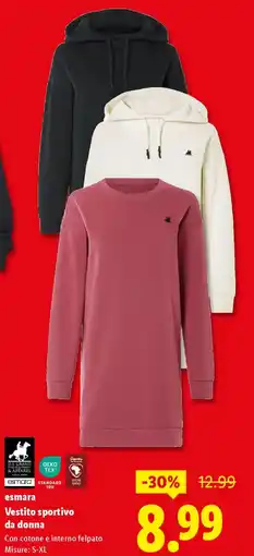 Lidl Esmara vestito sportivo da donna offerta