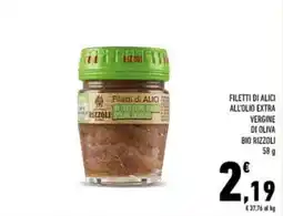 Conad Filetti di alici all'olio extra vergine di oliva bio RIZZOLI offerta
