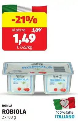 ALDI Bonlà robiola offerta