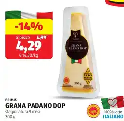 ALDI Primis grana padano DOP offerta