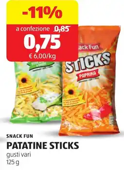 ALDI Snack fun patatine sticks offerta