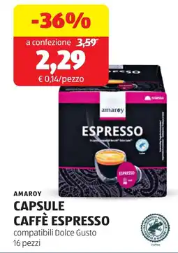 ALDI Amaroy capsule caffè espresso offerta