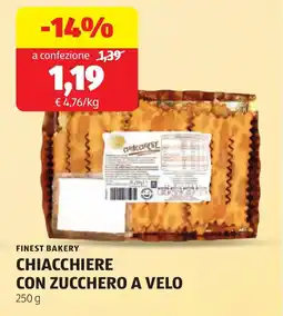 ALDI Finest bakery chiacchiere con zucchero a velo offerta