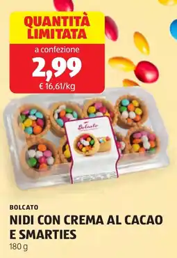 ALDI Bolcato nidi con crema al cacao e smarties offerta
