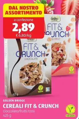 ALDI Golden bridge cereali fit & crunch offerta