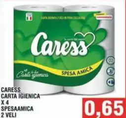 Bitar Caress carta igienica x4 spesaamica 2 veli offerta